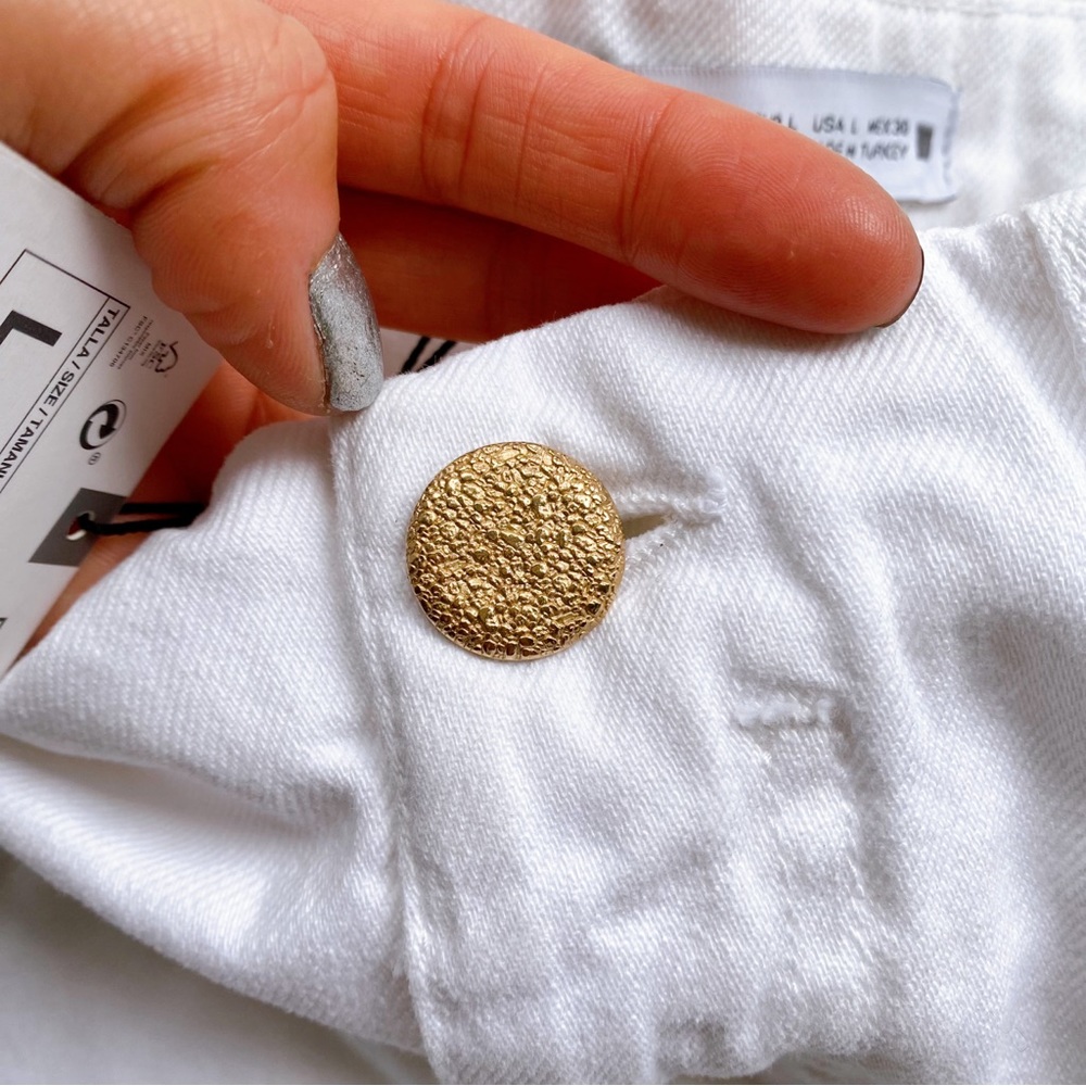 🐚 ZARA WHITE HIGH RISE BAGGY JEANS! - Picture 7 of 12